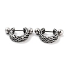 Textured 316 Surgical Stainless Steel Shield Barbell Hoop Earrings EJEW-Z050-57B-AS-1