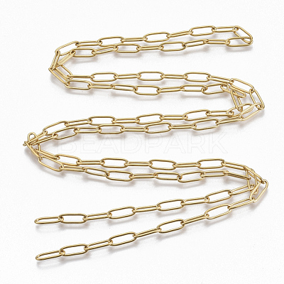 PVD Vacuum Plating 304 Stainless Steel Paperclip Chains CHS-S006-JN957-2-1