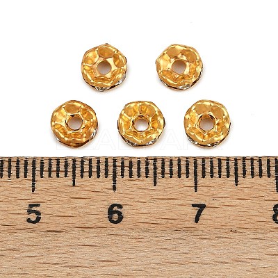 Iron Crystal Rhinestone Spacer Beads RB-A008-6MM-G-1