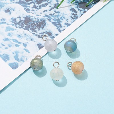 Electroplate Glass Pendants PALLOY-JF00656-1