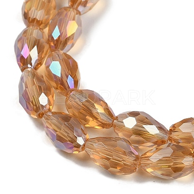 Transparent Electroplate Glass Beads Strands EGLA-N013-T8mm-B21-1