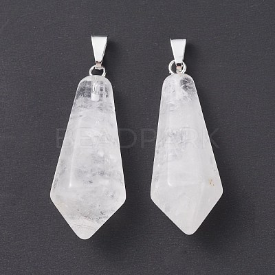 Natural Quartz Crystal Pointed Pendants G-I314-02P-20-1
