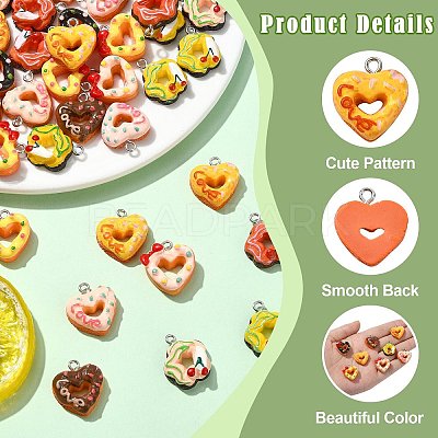 45Pcs 9 Styles Opaque Resin Pendants CRES-CJ0001-78-1