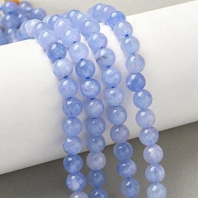 Dyed Natural Malaysia Jade Beads Strands G-G021-02A-07-1