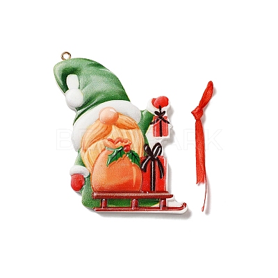 Christmas Santa Claus Resin Pendant Decorations HJEW-K041-01-1