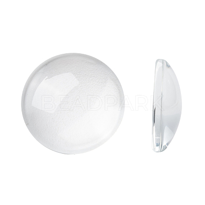 Transparent Glass Cabochons GGLA-R026-18mm-1