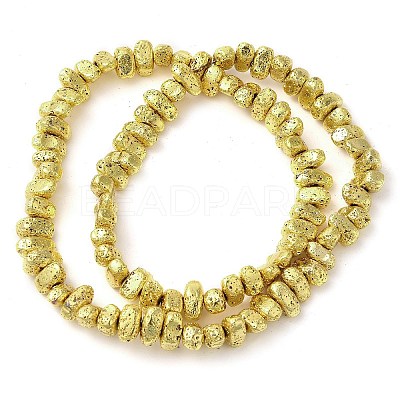 Electroplated Natural Lava Rock Beads Strands G-L606-D02-01B-1