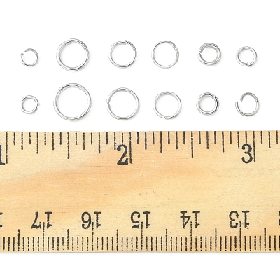 12 Styles 304 Stainless Steel Open Jump Rings Sets DIY-FS0004-13-1
