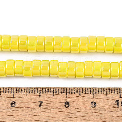 AB Color Plated Opaque Glass Beads Strands GLAA-T026-3x6mm-P12-1