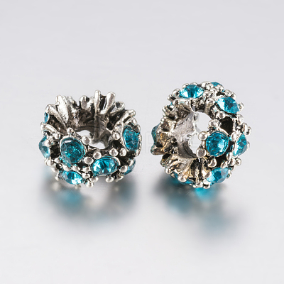 Tibetan Style Alloy Rhinestone European Beads PALLOY-F200-04I-1