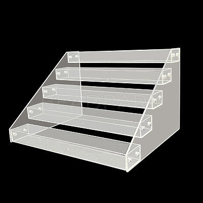 Transparent Acrylic 5 Layers Nail Polish Display Rack ODIS-WH0038-215B-1