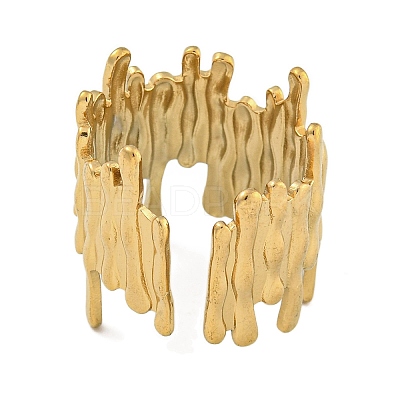 304 Stainless Steel Open Cuff Ring for Women RJEW-U014-06G-1