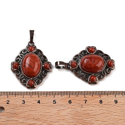 Natural Mixed Stone Rhombus Pendants G-K363-02R-1