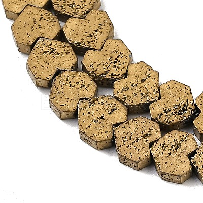 Electroplated Natural Lava Rock Beads Strands G-K388-04B-09-1
