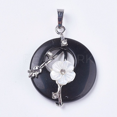 Natural Dyed & Heated Black Agate Pendants X-G-F546-A16-1