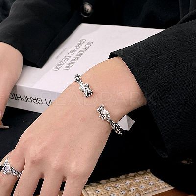 Rose Alloy Cuff Bangles for Women FS-WGA3415-01-1