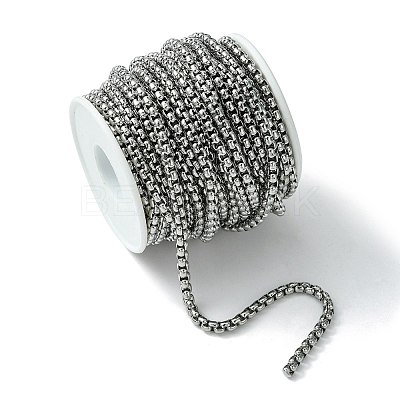 Tarnish Resistant 304 Stainless Steel Box Chains CHS-K001-37C-1