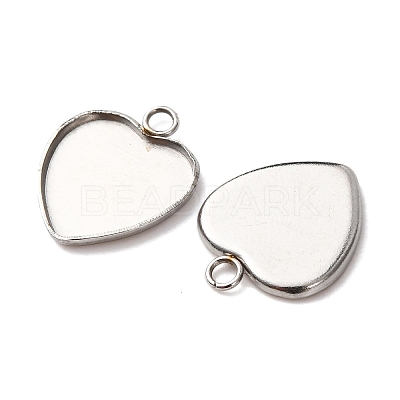 304 Stainless Steel Pendant Cabochon Settings STAS-D379-09B-P-1