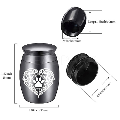 Stainless Steel Cremation Urn AJEW-CN0001-89B-1