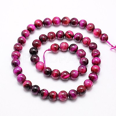 Natural Tiger Eye Beads Strands G-G544-8mm-M-1