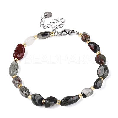 Natural Bloodstone Beaded Bracelets for Women G-P563-07P-16-1