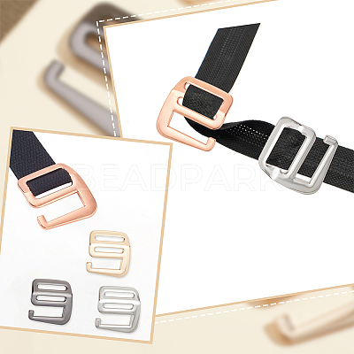 8Pcs 4 Style Alloy Slider Buckles FIND-WR0010-84-1