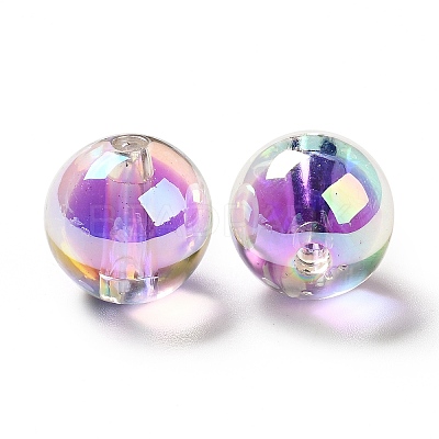 Two Tone UV Plating Rainbow Iridescent Acrylic Beads LS-TACR-D010-03A-07-1