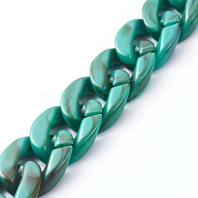 Handmade Acrylic Curb Chains X-AJEW-JB00679-01-1