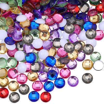 240Pcs 8 Colors Acrylic Rhinestone Cabochons GACR-CY0001-01-1
