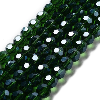 Electroplate Transparent Glass Beads Strands EGLA-A035-T8mm-A10-1