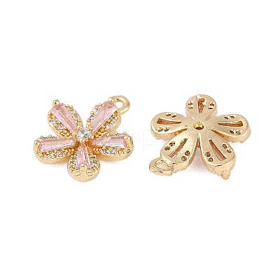 Rack Plating Brass Micro Pave Cubic Zirconia Pendants KK-C082-01G-04-1