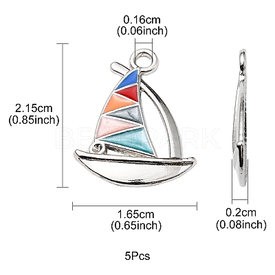 Alloy Enamel Pendant Rhinestone Settings ENAM-YW0002-34-1