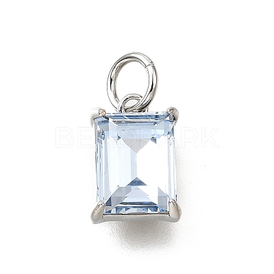 Brass Glass Charms KK-V011-36P-B-1