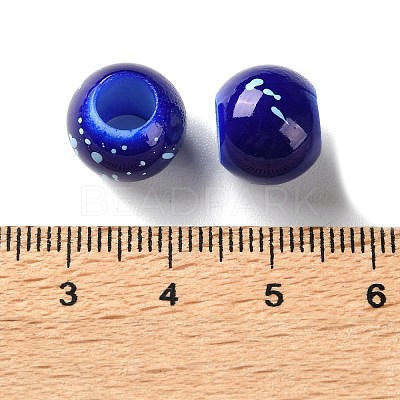 Spray Painted ABS Plastic European Beads KY-G033-01B-06-1