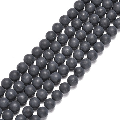 Dyed & Heated Natural Black Agate Beads Strands X-G-H1617-1