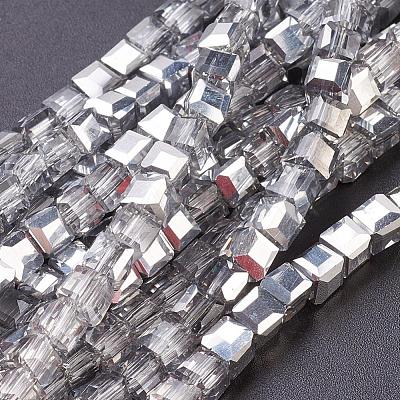 Electroplate Glass Beads Strands EGLA-D018-4x4mm-19-1