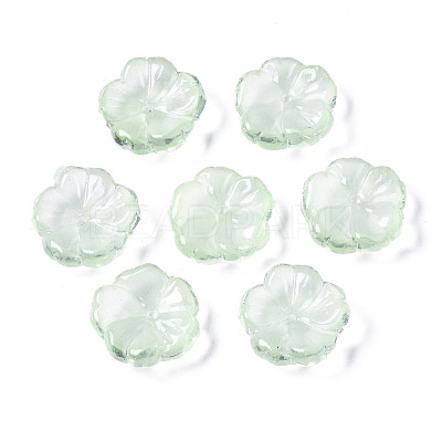 Transparent Spray Painted Imitation Jade Glass Beads GLAA-Q089-003-E003-1