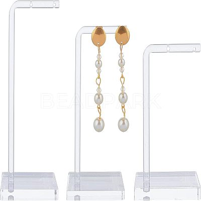 Transparent Acrylic Earring Display Stands EDIS-WH0007-01-1
