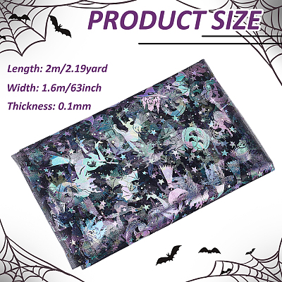 Halloween Polyester Mesh Fabric AJEW-WH0314-852C-1