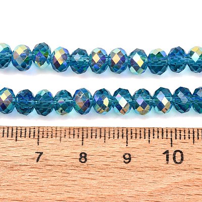 Electroplate Transparent Glass Beads Strands EGLA-A046-01B-10-1