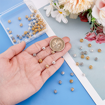 80Pcs 4 Colors Brass Beads KK-PH0011-96-1