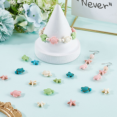 160Pcs 8 Styles Dyed Synthetic Turquoise Beads G-SC0003-47-1