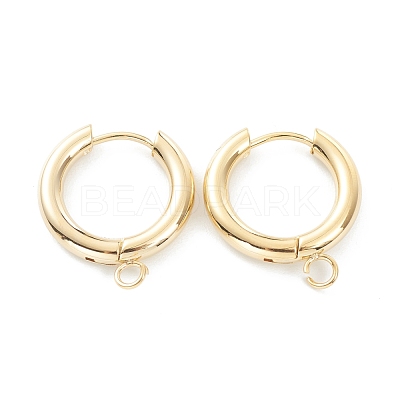 201 Stainless Steel Huggie Hoop Earring Findings STAS-P283-01E-G-1