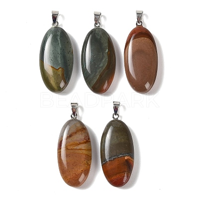 Natural Picasso Jasper/Polychrome Jasper Pendants GG-CBACB71-01P-06-1