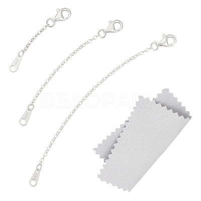925 Sterling Silver Chain Extender Sets STER-BC0002-58-1