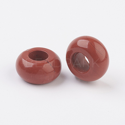 Natural Red Jasper European Beads X-G-G740-12x6mm-04-1