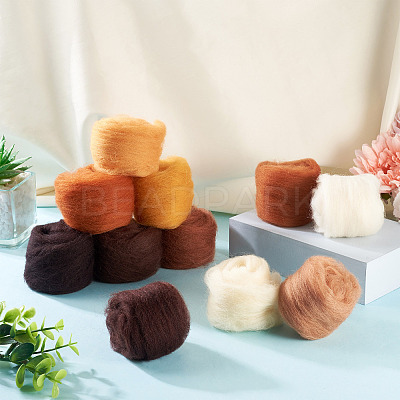 55G 11 Colors Needle Felting Wool Roving DIY-TA0012-86-1
