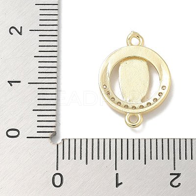 Rack Plating Brass Micro Pave Clear Cubic Zirconia Religion Virgin Mary Connector Charms KK-L224-094G-07-1