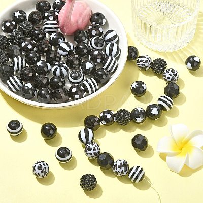 100Pcs Opaque Acrylic Beads OACR-CJ0002-50-1