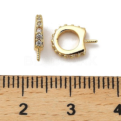 Horse Shoes Rack Plating Brass Micro Pave Cubic Zirconia Pendant Bails KK-S397-07D-1